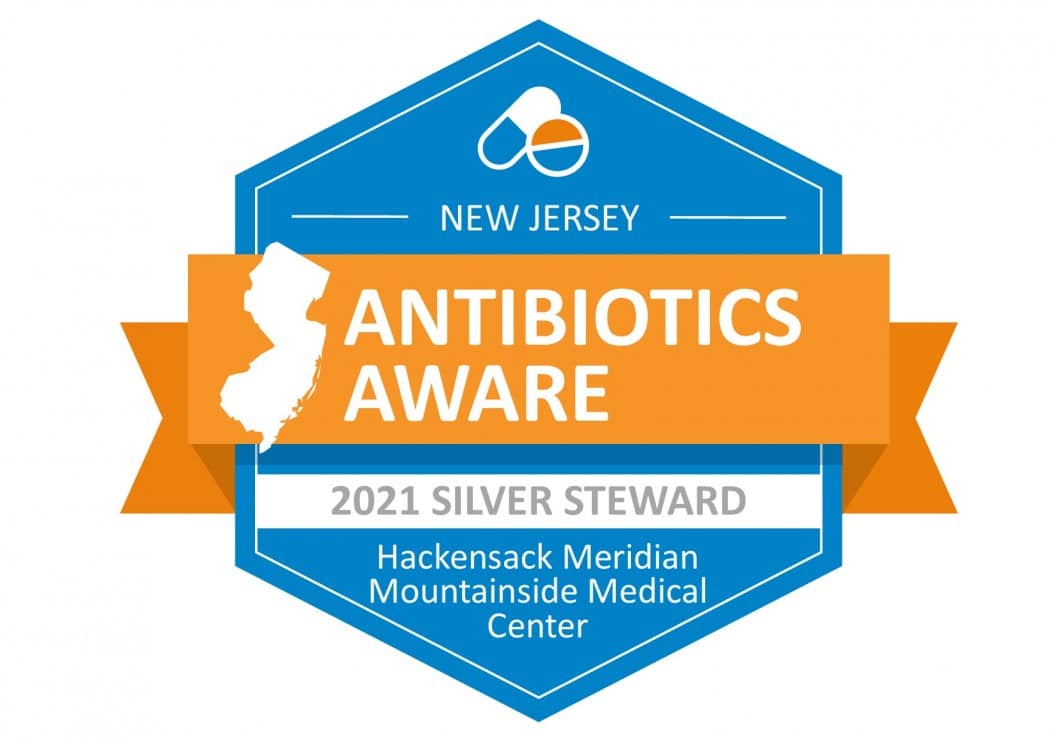 Hackensack Meridian Mountainside Medical Center Receives The New Jersey Department of Health 2021 Silver Antimicrobial Steward Award